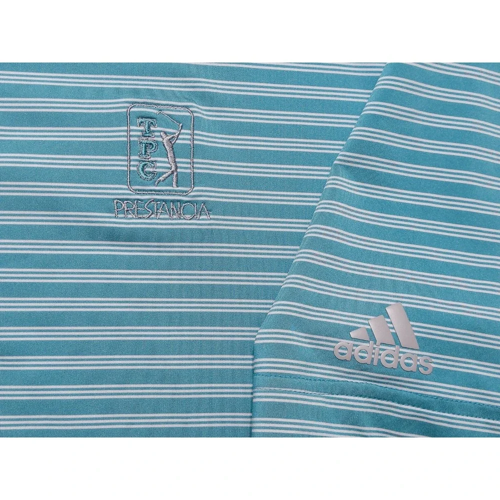 ADIDAS Golf Polo Shirt DQ1311 TPC Prestancia National Interclub Blue‎ Striped XL